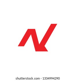letters nv simple geometric line logo vector