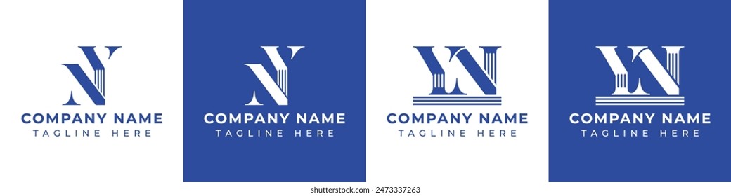 Letters NY and YN Pillar Logo, suitable for business with NY and YN related to Pillar