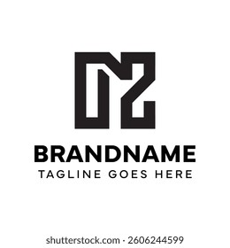 Letters NZ Monogram Logo, suitable for any brand with ZN or NZ initials