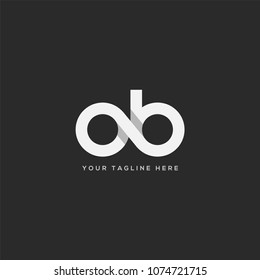 Letters O B, O & B Company logo icon in grey and white colour vector element.