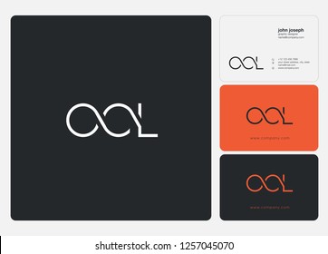 Letters O C L logo icon with business card vector template.