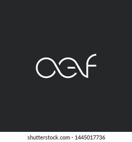 Letters O E F Joint logo icon vector element.