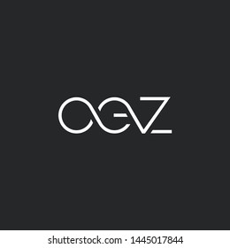 Letters O E Z Joint logo icon vector element.