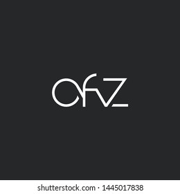 Letters O F Z Joint logo icon vector element.