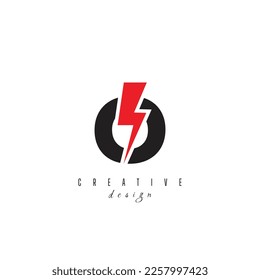 letters O with flash logo, Lightning Thunder Letter Logo Design O, Flash logotype, initial O power logo design symbol vector template