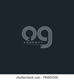 Letters O & G joint logo icon. Stroke letter vector element.
