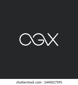 Letters O G X Joint logo icon vector element.
