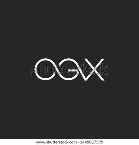 Letters O G X Joint logo icon vector element.