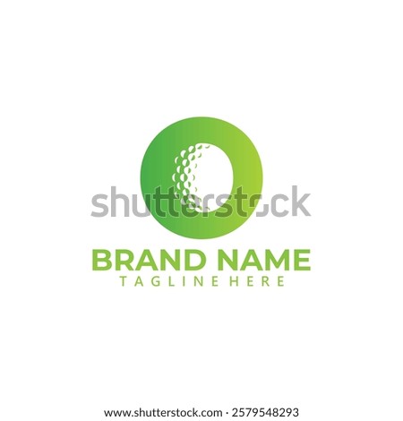 Letters O for golf logo illustration. lettering golf ball