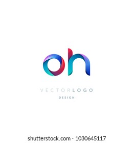 Letters O H logo, multi colour letters icon vector template.