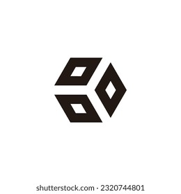 Letters o, hexagon geometric symbol simple logo vector