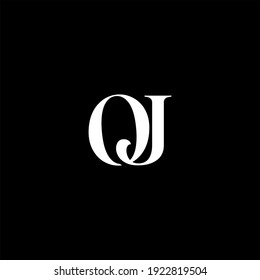 Letters O J, logo vector design on black color background. OJ monogram