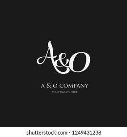 Letters A & O joint logo icon vector template.
