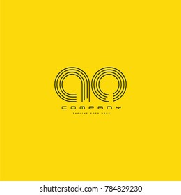 Letters A & O joint logo icon. Stroke letter vector element.

