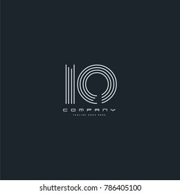 Letters I & O joint logo icon. Stroke letter vector element.