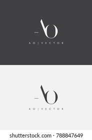 Letters A & O joint logo icon vector element.
