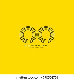 Letters O & O joint logo icon. Stroke letter vector element.
