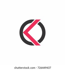 Letters O K Abstract Logo Vector