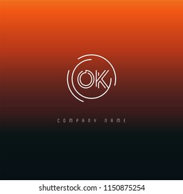 Letters O K Joint logo icon vector template.
