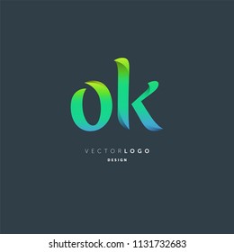 Letters O K logo icon vector template.