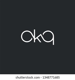 Letters O K Q Joint logo icon vector element.