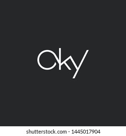 Letters O K Y Joint logo icon vector element.