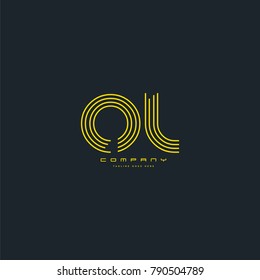 Letters O & L joint logo icon. Stroke letter vector element.
