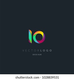 Letters I O, I & O logo, multi colour letters icon vector template.