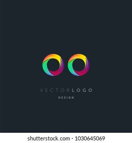 Letters O O logo, multi colour letters icon vector template.