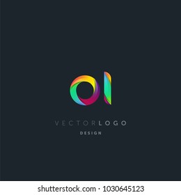Letters O I logo, multi colour letters icon vector template.