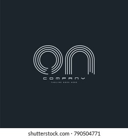 Letters O & N joint logo icon. Stroke letter vector element.
