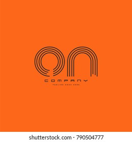 Letters O & N joint logo icon. Stroke letter vector element.
