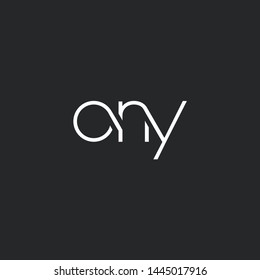 Letters O N Y Joint logo icon vector element.