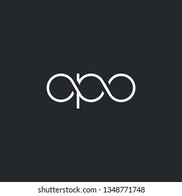 Letters O P O Joint logo icon vector element.