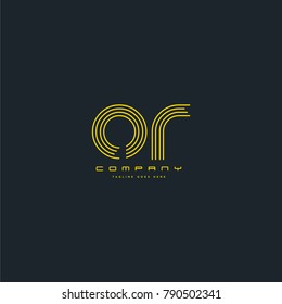 Letters O R joint logo icon. Stroke letter vector element.

