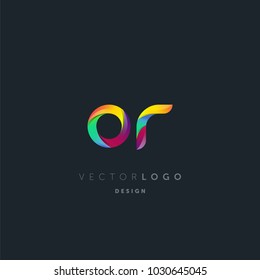 Letters O R logo, multi colour letters icon vector template.