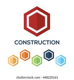 Letters O set,Hexagon vector logo design template