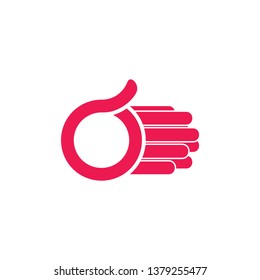 letters o simple fast motion logo vector