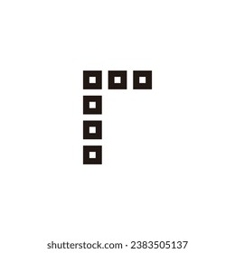 Letters o squares, letter r geometric symbol simple logo vector