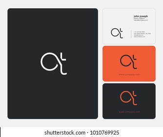 Letters O T, O & T joint logo icon with business card vector template.
