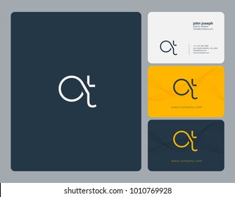 Letters O T, O & T joint logo icon with business card vector template.
