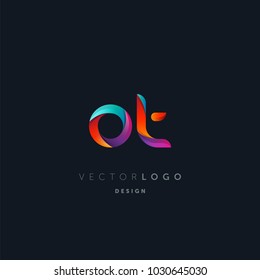 Letters O T logo, multi colour letters icon vector template.