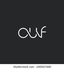 Letters O U F Joint logo icon vector element.
