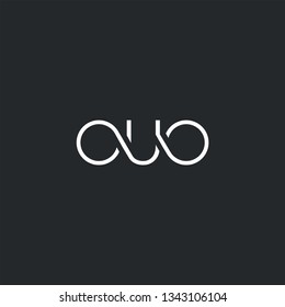 Letters O U O Joint logo icon vector element.