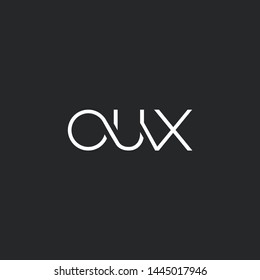 Letters O U X Joint logo icon vector element.