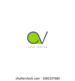 Letters O & V joint logo icon vector template.
