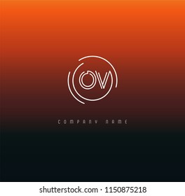 Letters O V Joint logo icon vector template.
