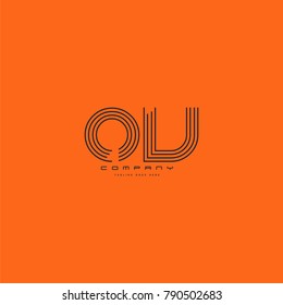 Letters O V joint logo icon. Stroke letter vector element.
