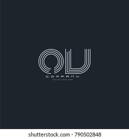 Letters O V joint logo icon. Stroke letter vector element.
