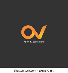 Letters O V logo icon vector template.
